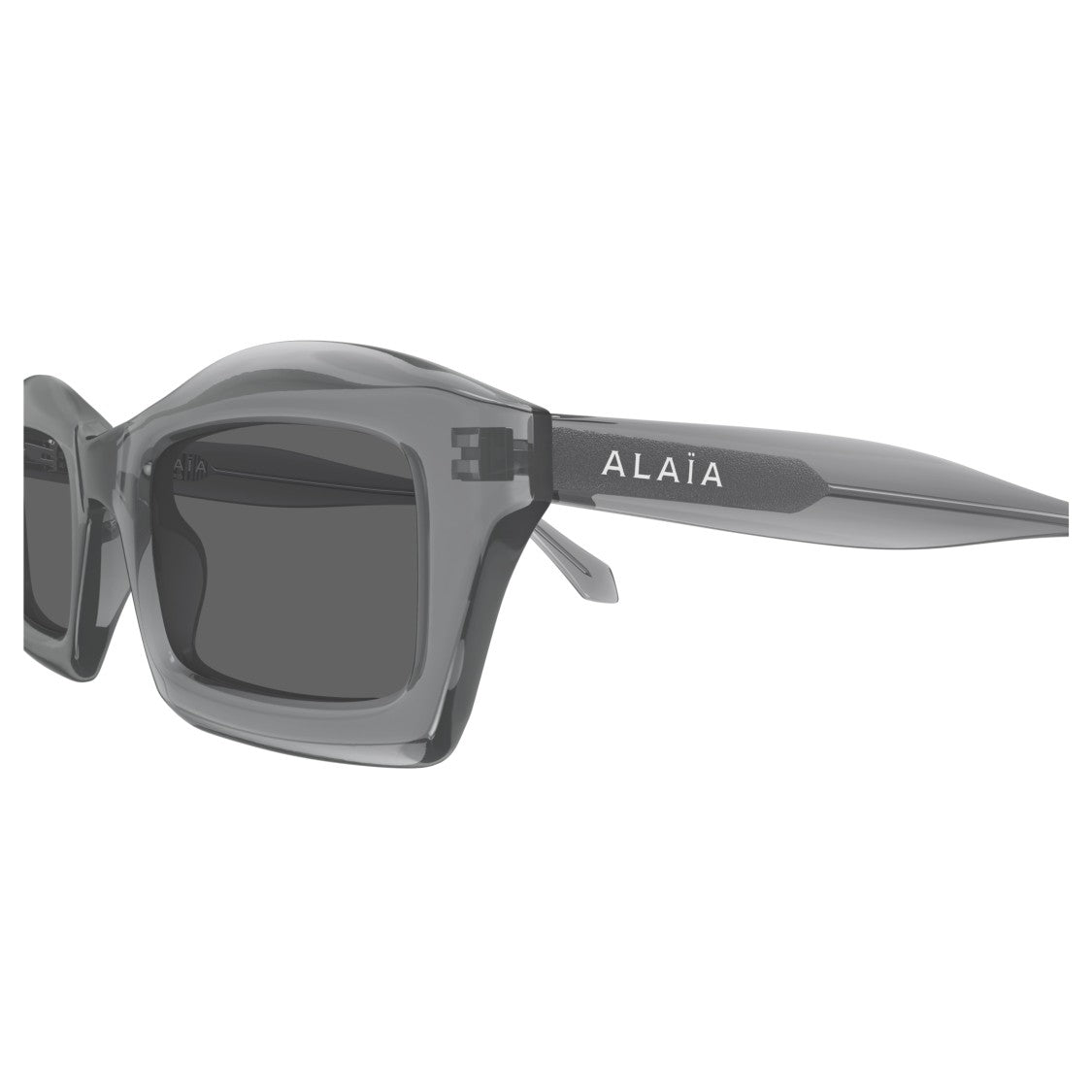 Azzedine Alaïa Aa0089s Rectangular Frame Sunglasses In Translucent Smoky Grey