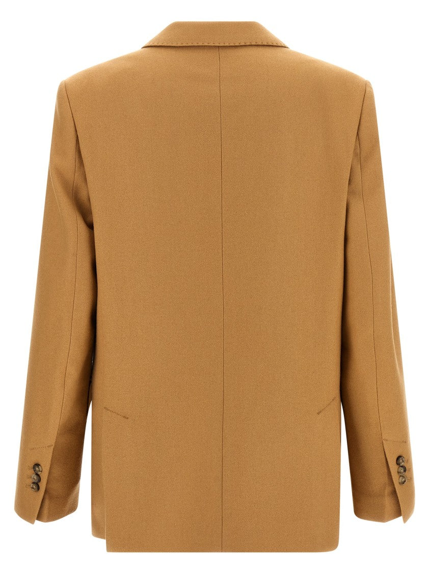 Ami Paris Single-Breasted Wool Blazer With Structured Shoulders And Flap Pockets