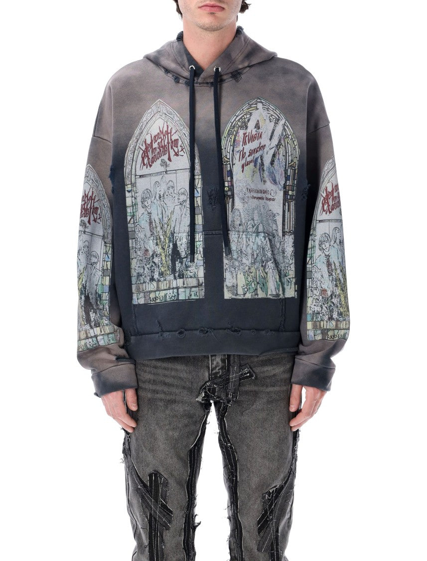 Who Decides War Motley Distressed Grey Hooded Pullover