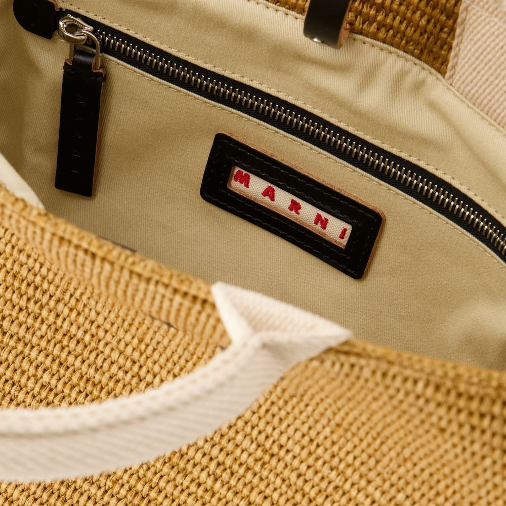 Marni Small Basket Shopper Bag - Leather - Sienna/Natural