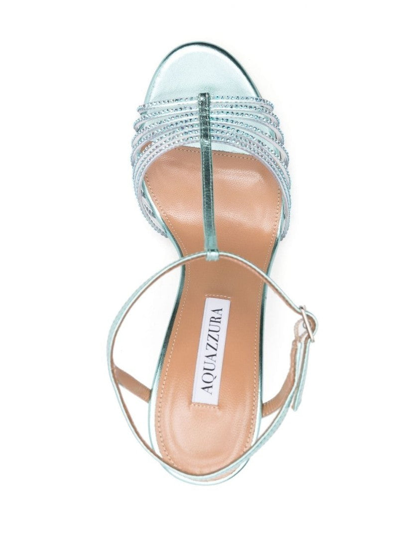 Aquazzura Aquazzura T-Bar Sandals With Crystal Embellishments