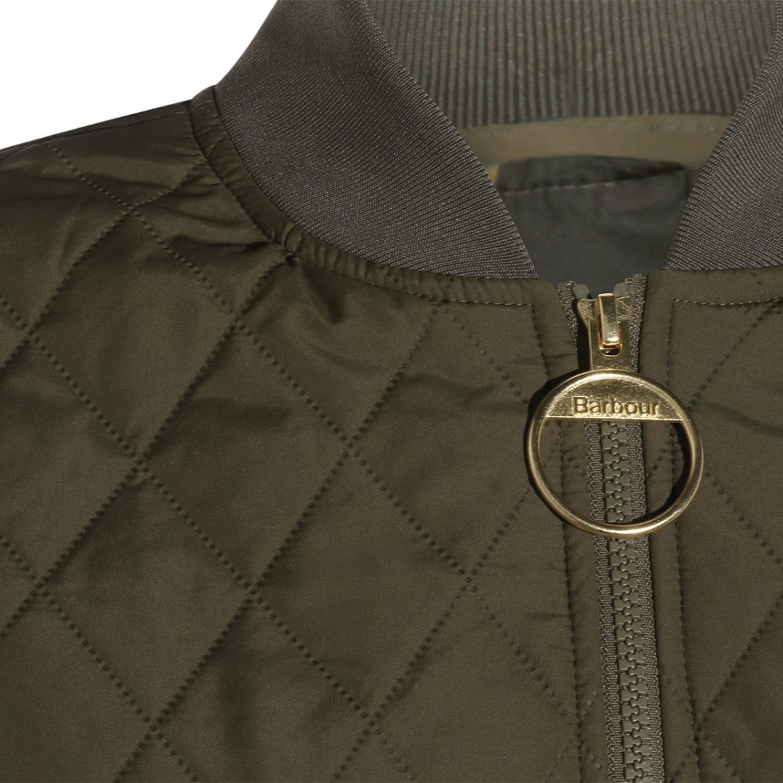 Barbour Quilted Short Coat With Diamond Stitching
