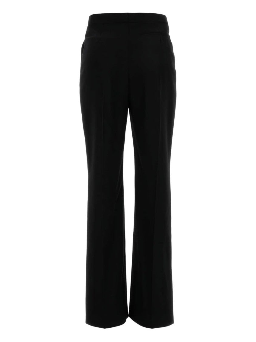 Givenchy Black Wool Flared Leg Straight Trousers
