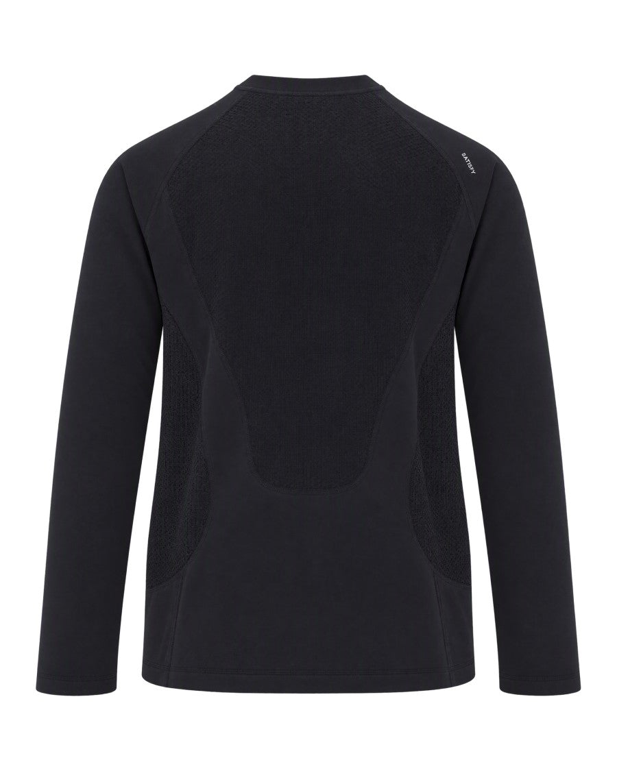 Satisfy Black Fuzzfleece Octa Long-Sleeve Top