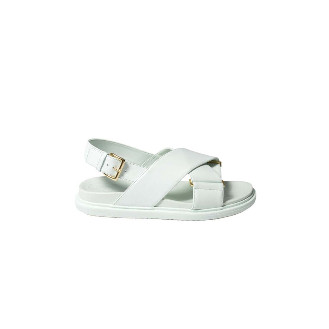 Marni White Leather Sandals With Crisscrossing Straps