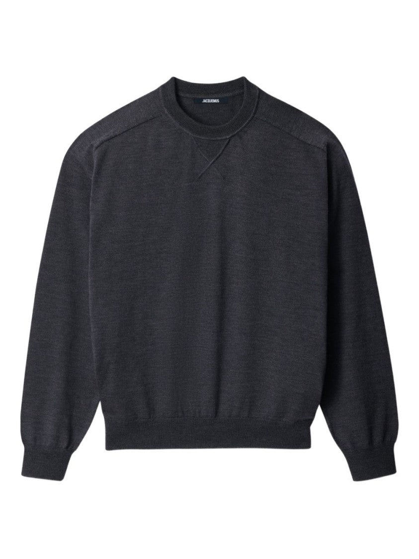 Jacquemus Dark Gray Merino Wool Blend Sweater