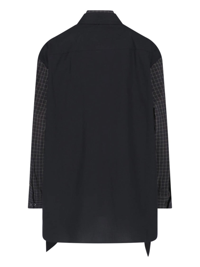 Our Legacy Black Layered Checkered Detail Shirt