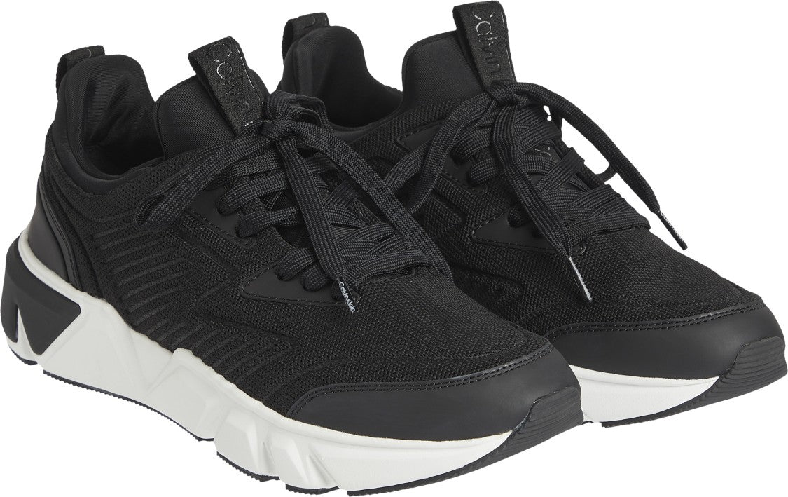 Calvin Klein Black Sneakers With Textured Upper And Rubber Sole