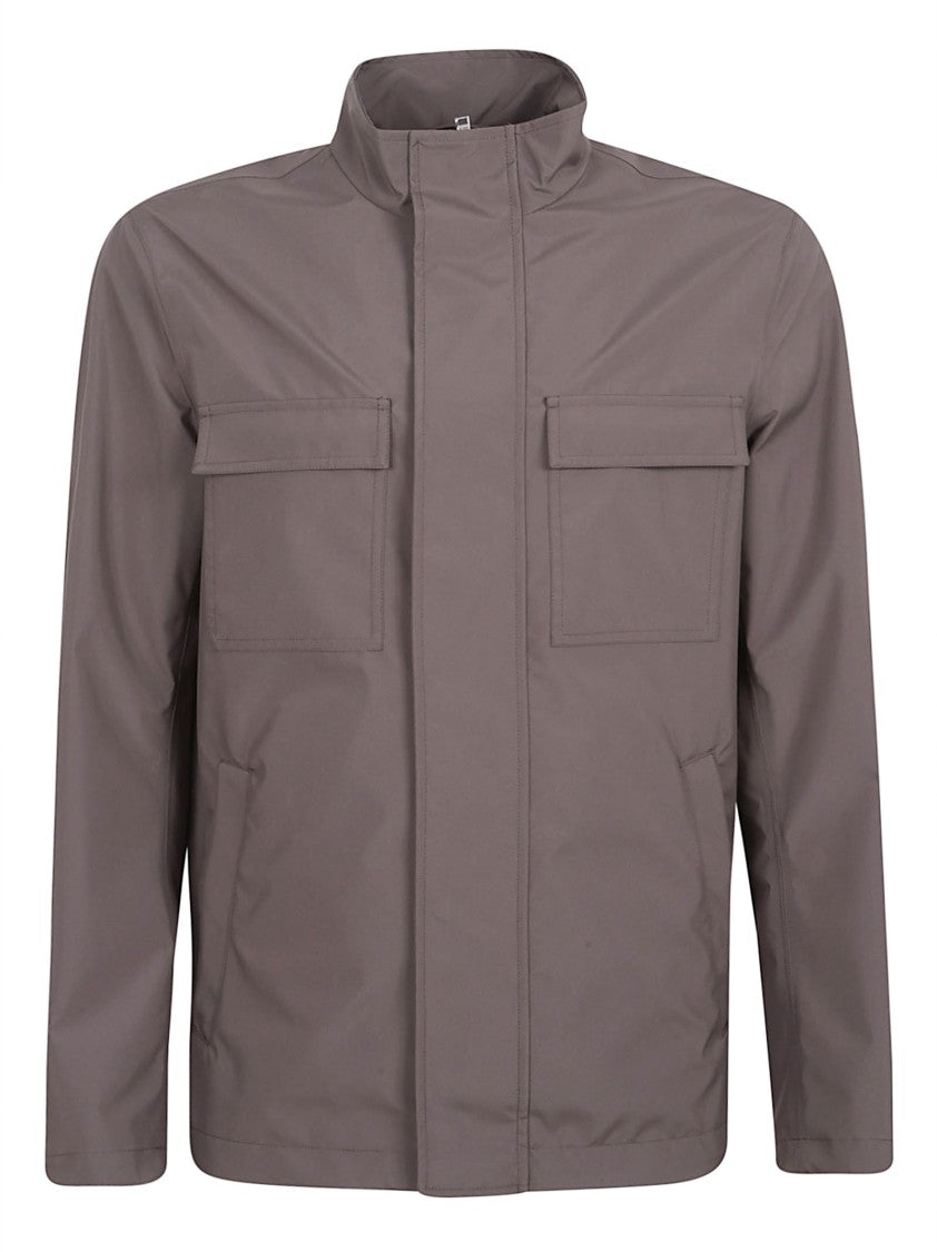 Herno Brown Casual Jacket With High Collar