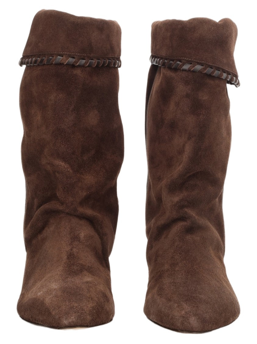 Isabel Marant Dalby Braided Tassel Mid-Heel Calf Leather Ankle Boots