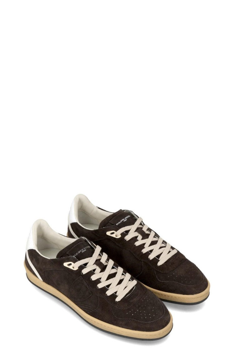 Philippe Model Dark Brown Low-Top Leather Sneakers