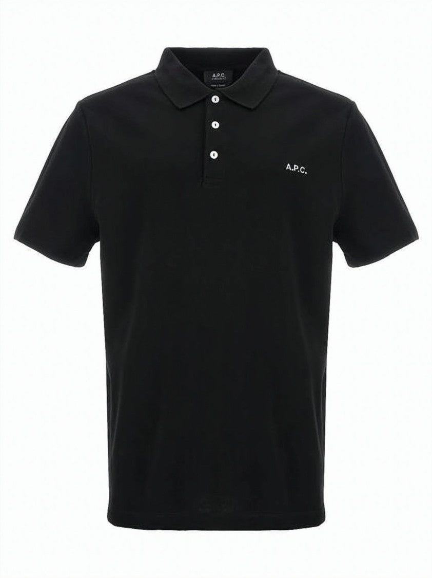 A.P.C. Black Polo Shirt With Traditional Collar