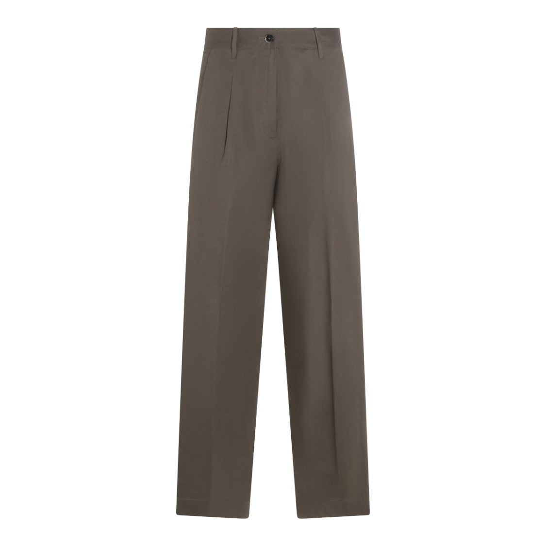 Nine In The Morning High Waist Straight-Leg Trousers With Pleated Waistband