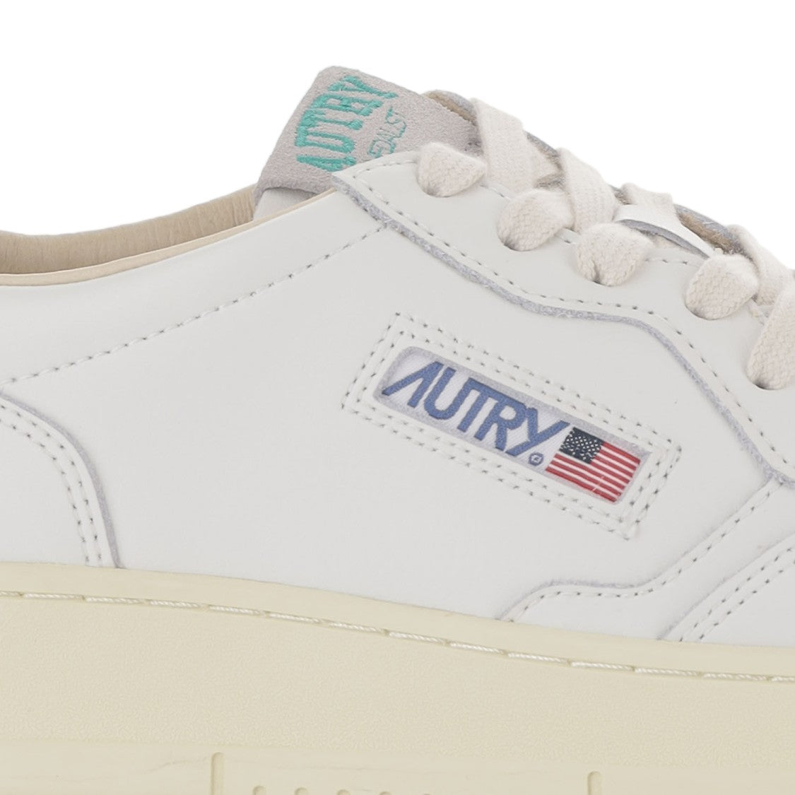 Autry White Suede Heel Leather Sneakers