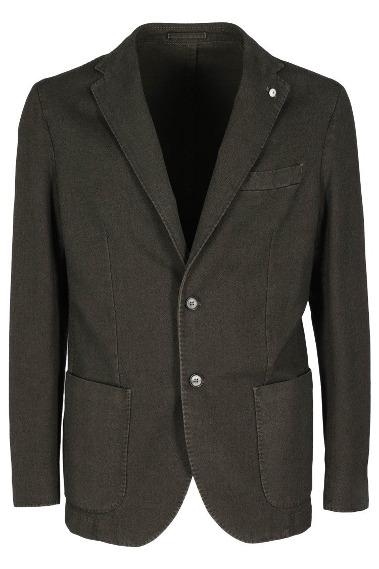 L.B.M. Single-Breasted Green Jacket With Classic Lapels