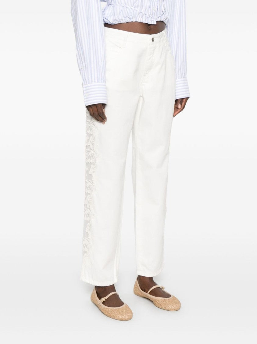 Ermanno Scervino White Trousers With Front Button Closure