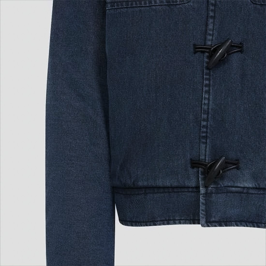 Jacquemus Structured Dark Denim Jacket With Shearling Lining