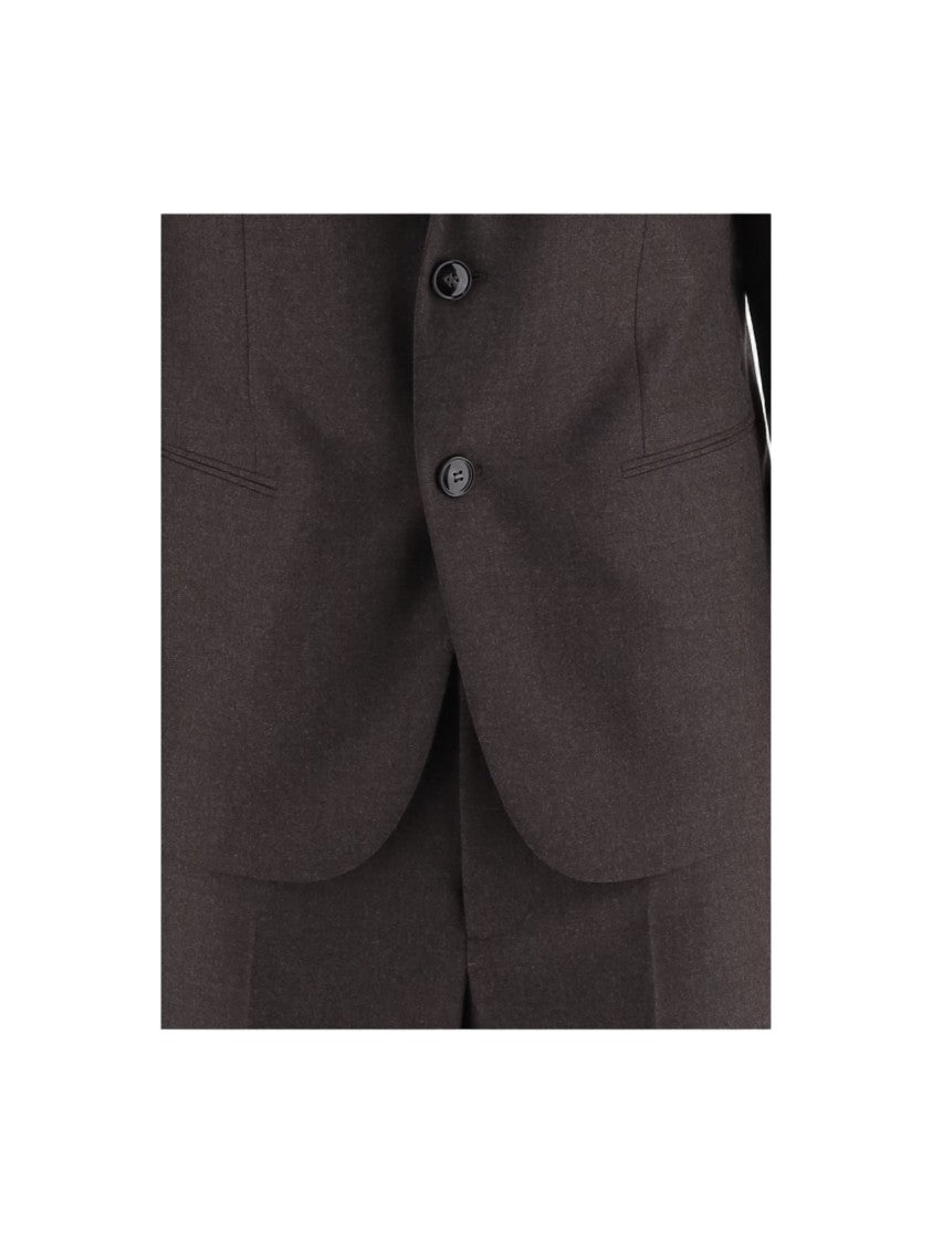Giorgio Armani Tailored Wool Suit With Notched Lapel And Polished Finish
