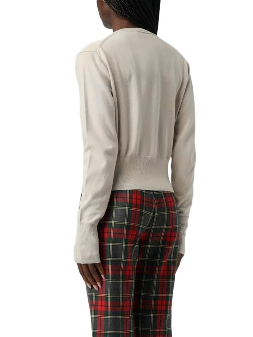 Vivienne Westwood Cropped Knit Cardigan With Fitted Waistband
