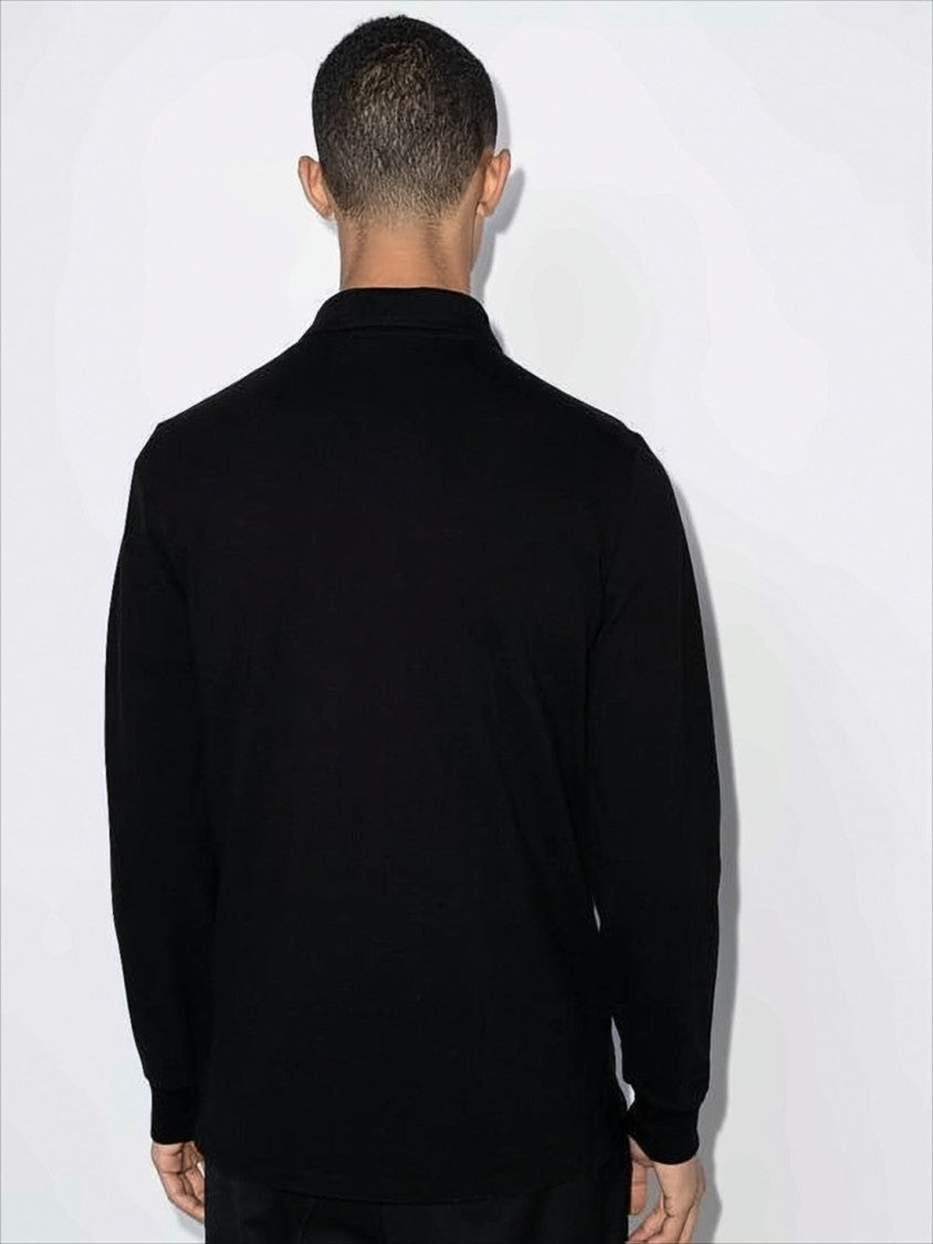 Polo Ralph Lauren Long-Sleeve Black Polo Shirt With Traditional Collar
