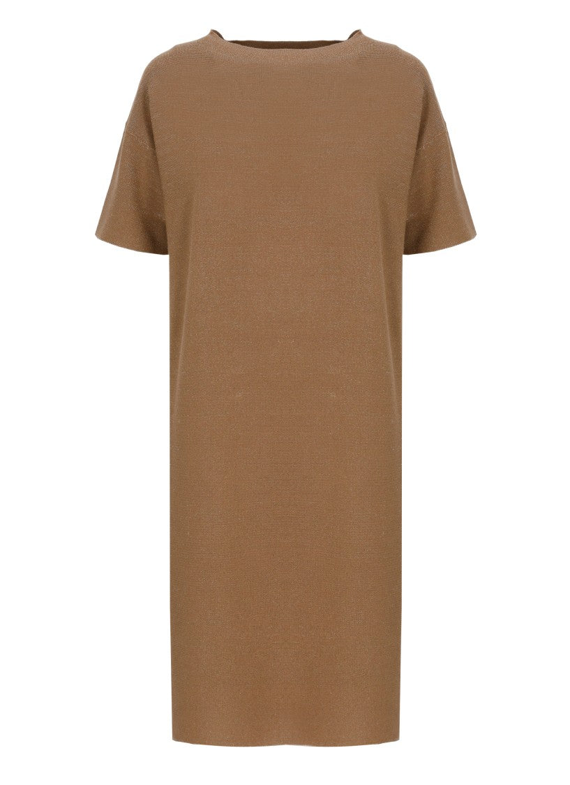 Fabiana Filippi Knee-Length Wool Blend Dress With Lurex Details