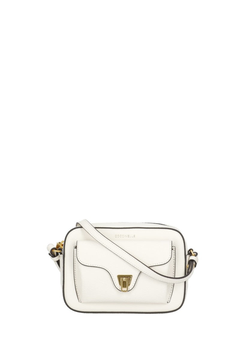 Coccinelle Pebbled Leather Mini Shoulder Bag With Zip Closure