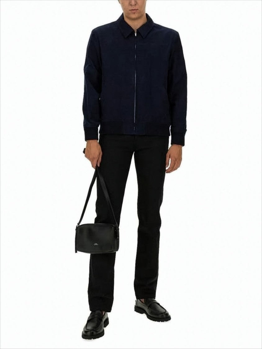 A.P.C. Navy Casual Jacket With Ribbed Cuffs