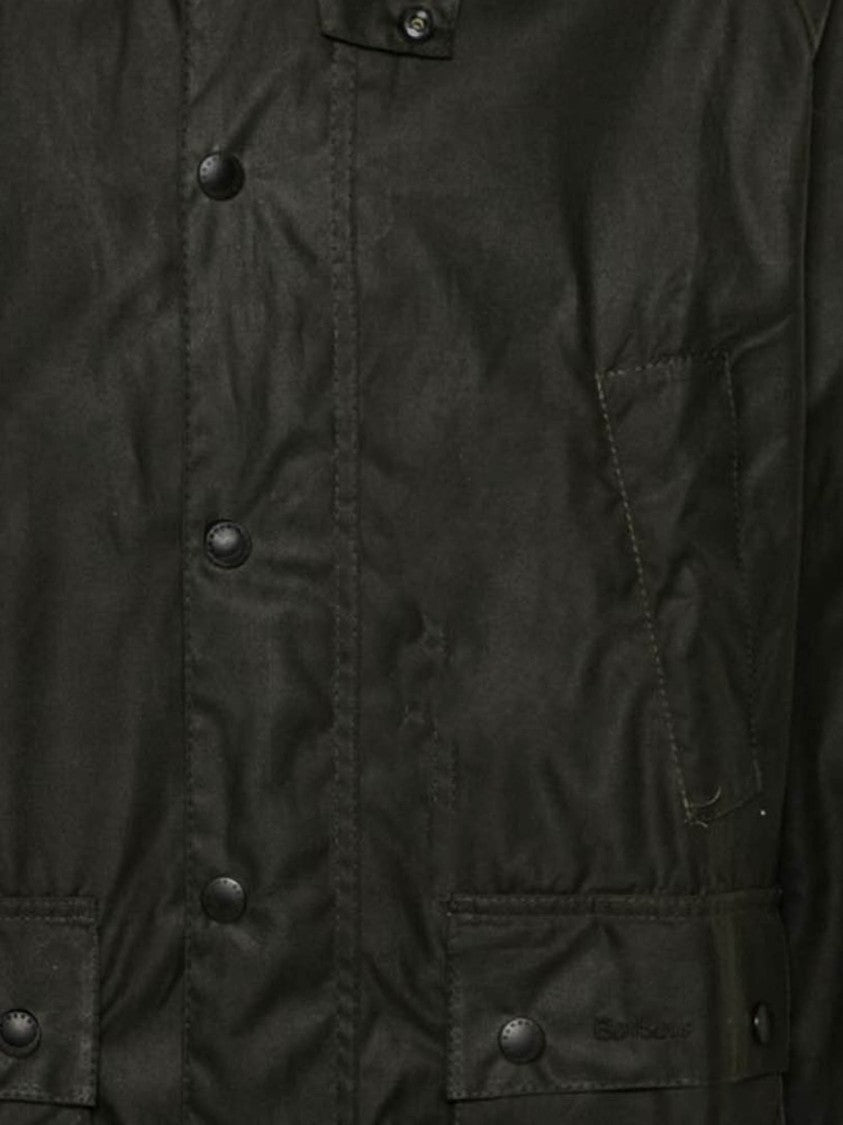 Barbour Dark Green Waxed Cotton Velvet Collar Jacket