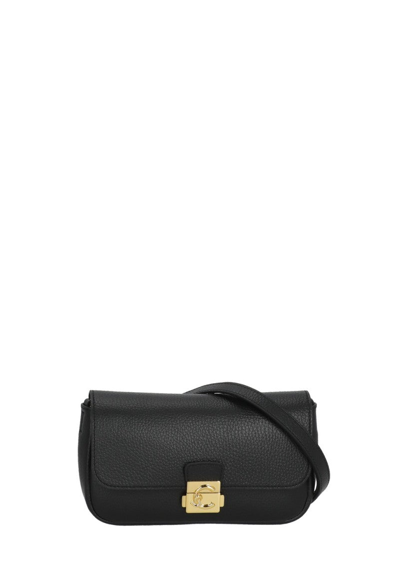 Coccinelle Textured Leather Mini Shoulder Bag With Gold-Tone Lock