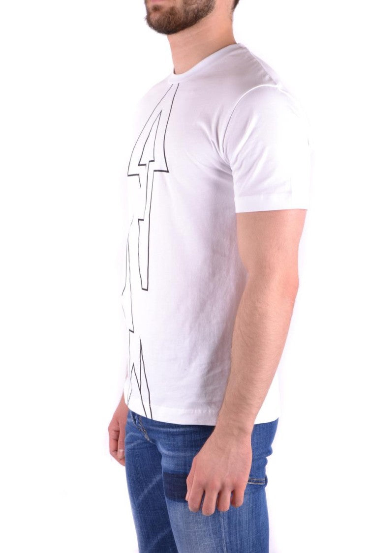 Les Hommes Abstract Arrow Graphic White T-Shirt