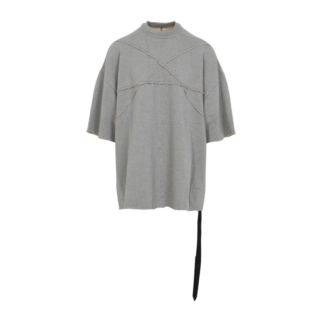 Drkshdw By Rick Owens Tommy Mélange Grey Cotton T-Shirt