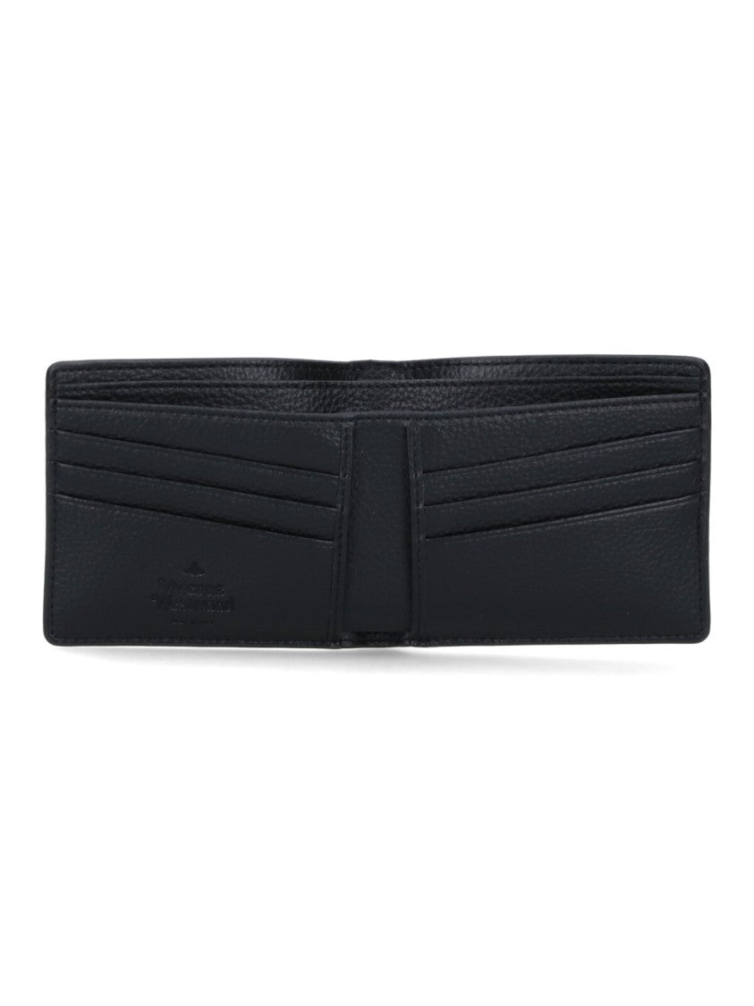Vivienne Westwood Textured Black Bi-Fold Wallet