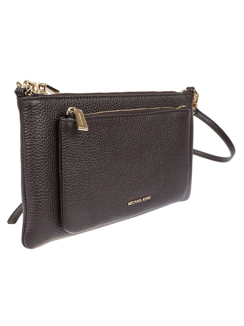 Michael Kors Chocolate Hammered Leather Shoulder Bag