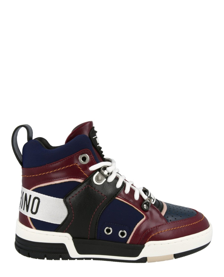 Moschino Streetball Asymmetrical High-Top Sneakers