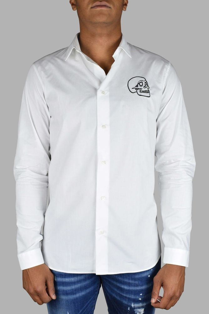 Philipp Plein Gold Cut Ls Skull Shirt