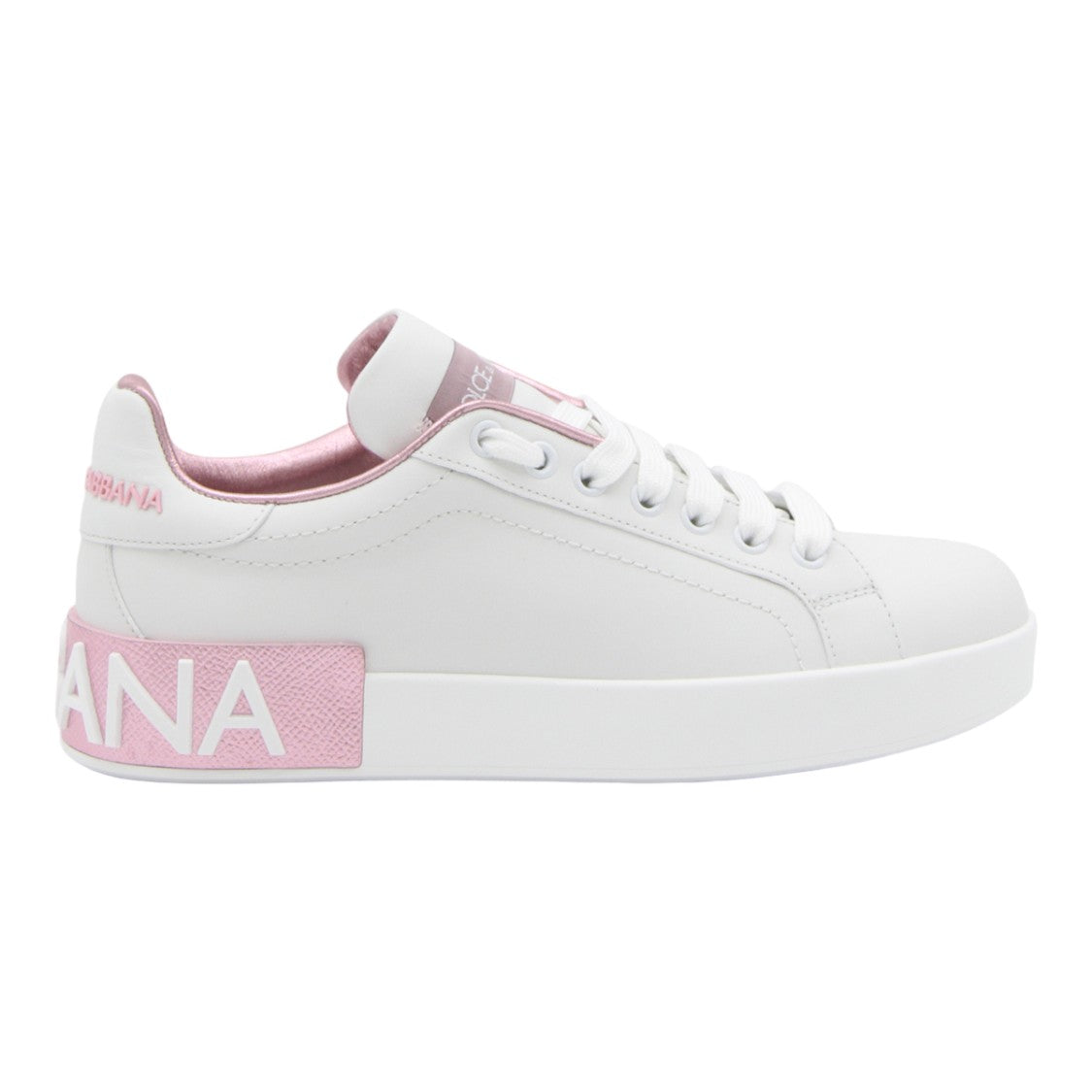 Dolce & Gabbana Low-Top White Leather Sneakers