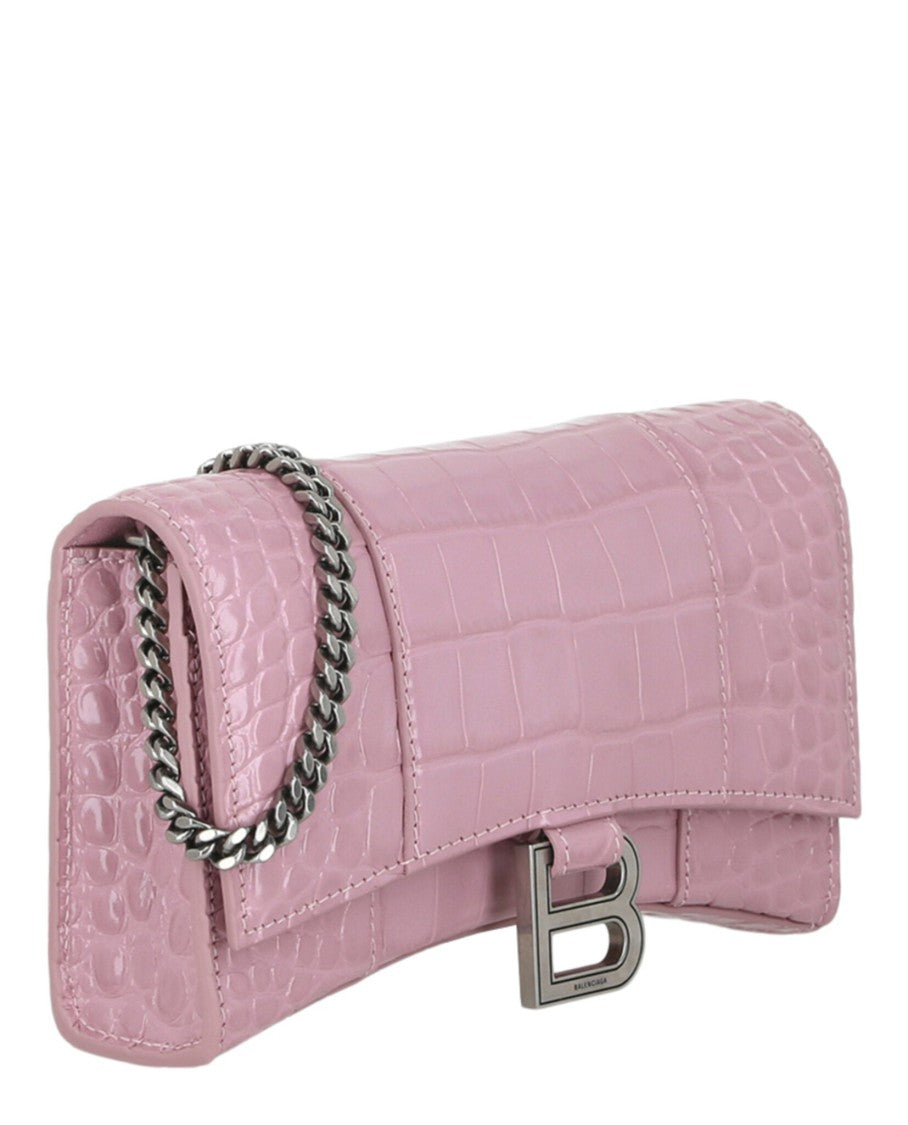 Balenciaga Croc Embossed Hourglass Wallet On Chain