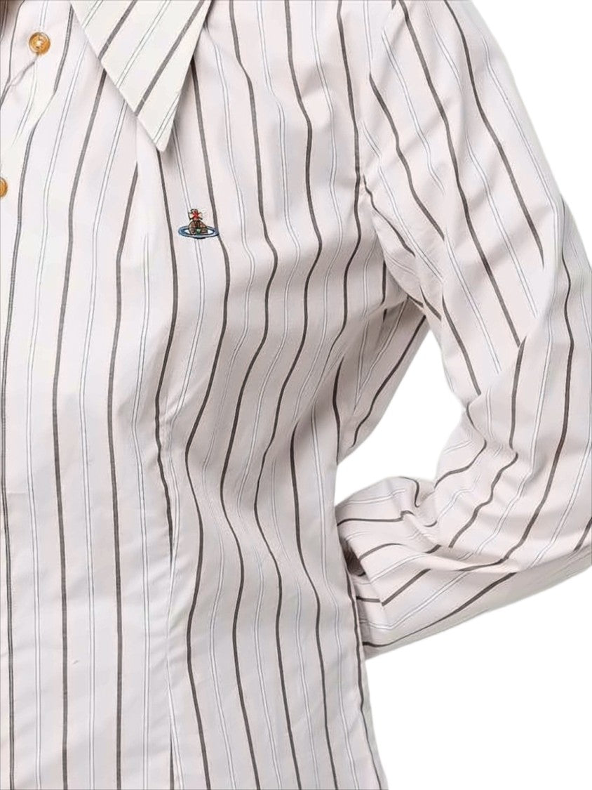Vivienne Westwood Vertical Striped Tailored Shirt With Pointed Collar
