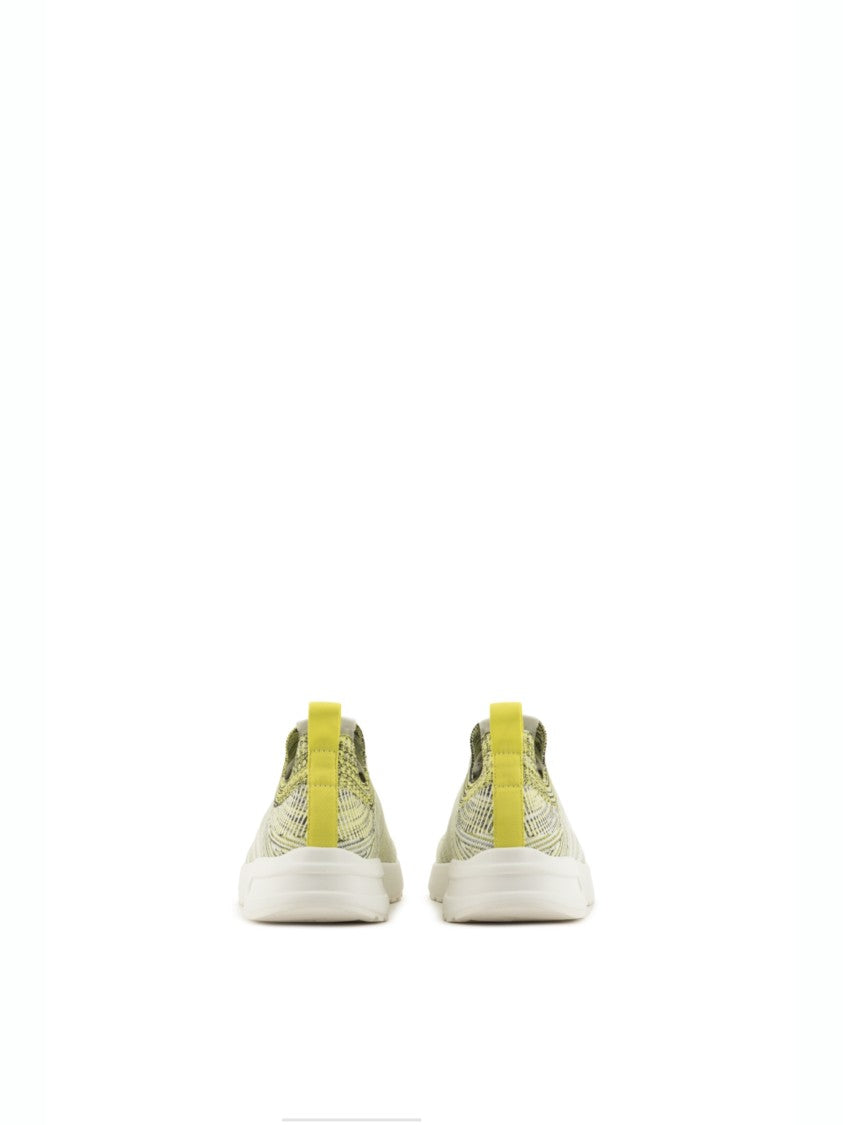 Armani Exchange Sock-Fit Sneakers Shiny Leather Accents