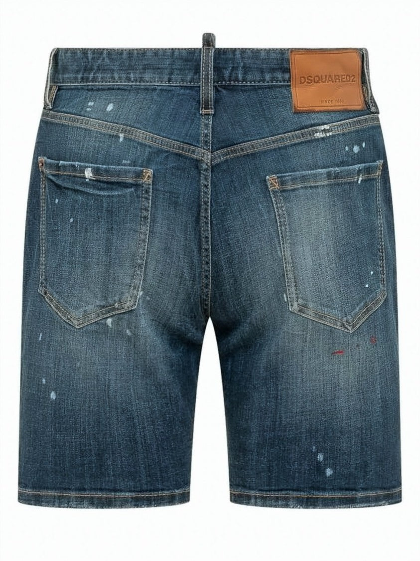 Dsquared2 Denim Shorts With Vintage Wash