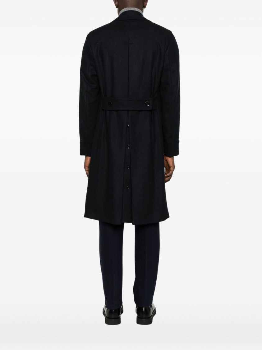 Lardini Double-Breasted Wool And Cashmere Overcoat