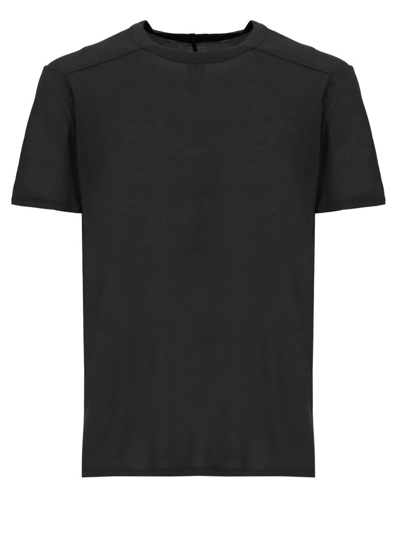 Rick Owens Black Short Level Viscose-Silk T-Shirt