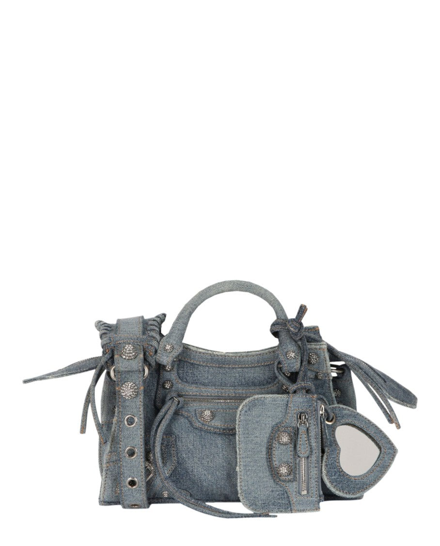 Balenciaga Xs Neo Cagole City Bag In Denim