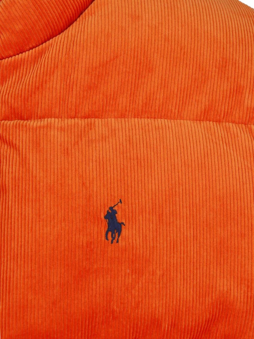 Polo Ralph Lauren Ribbed Cotton Padded Jacket With Zip Closure And Contrasting Logo