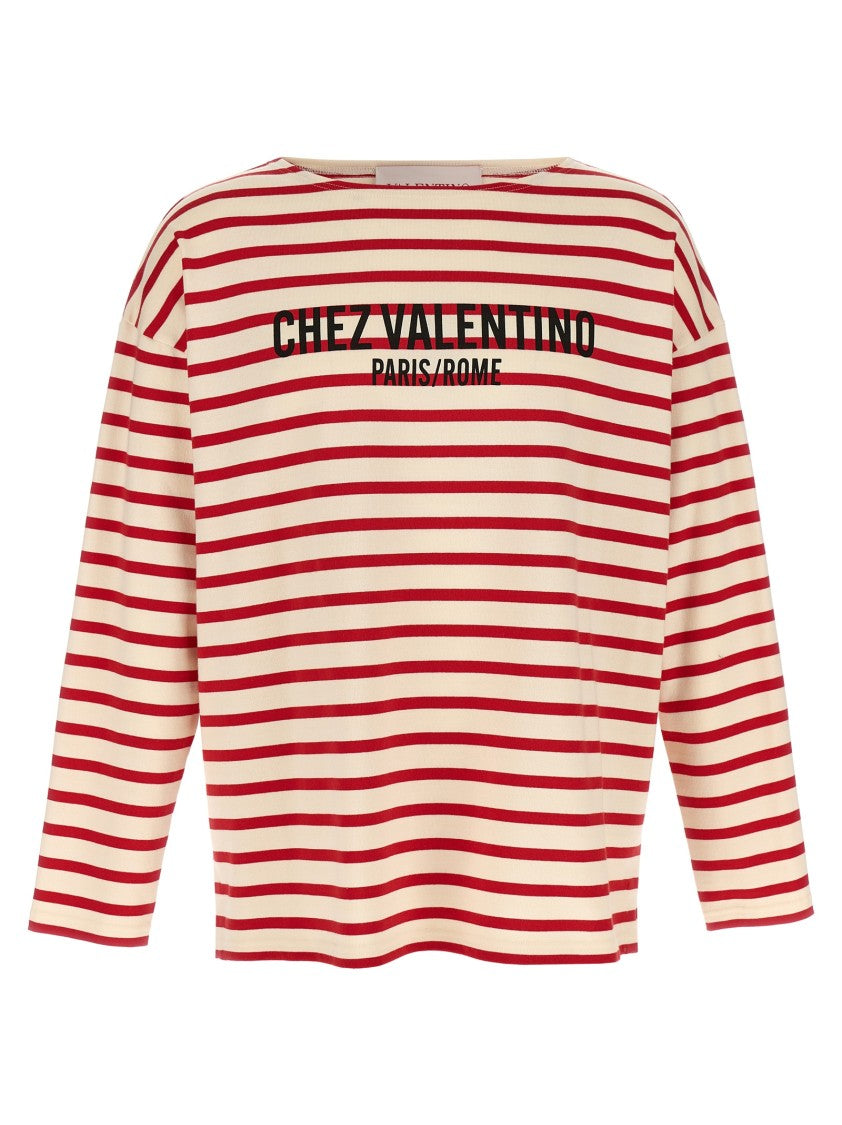 Valentino Garavani Striped Cotton Jersey T-Shirt