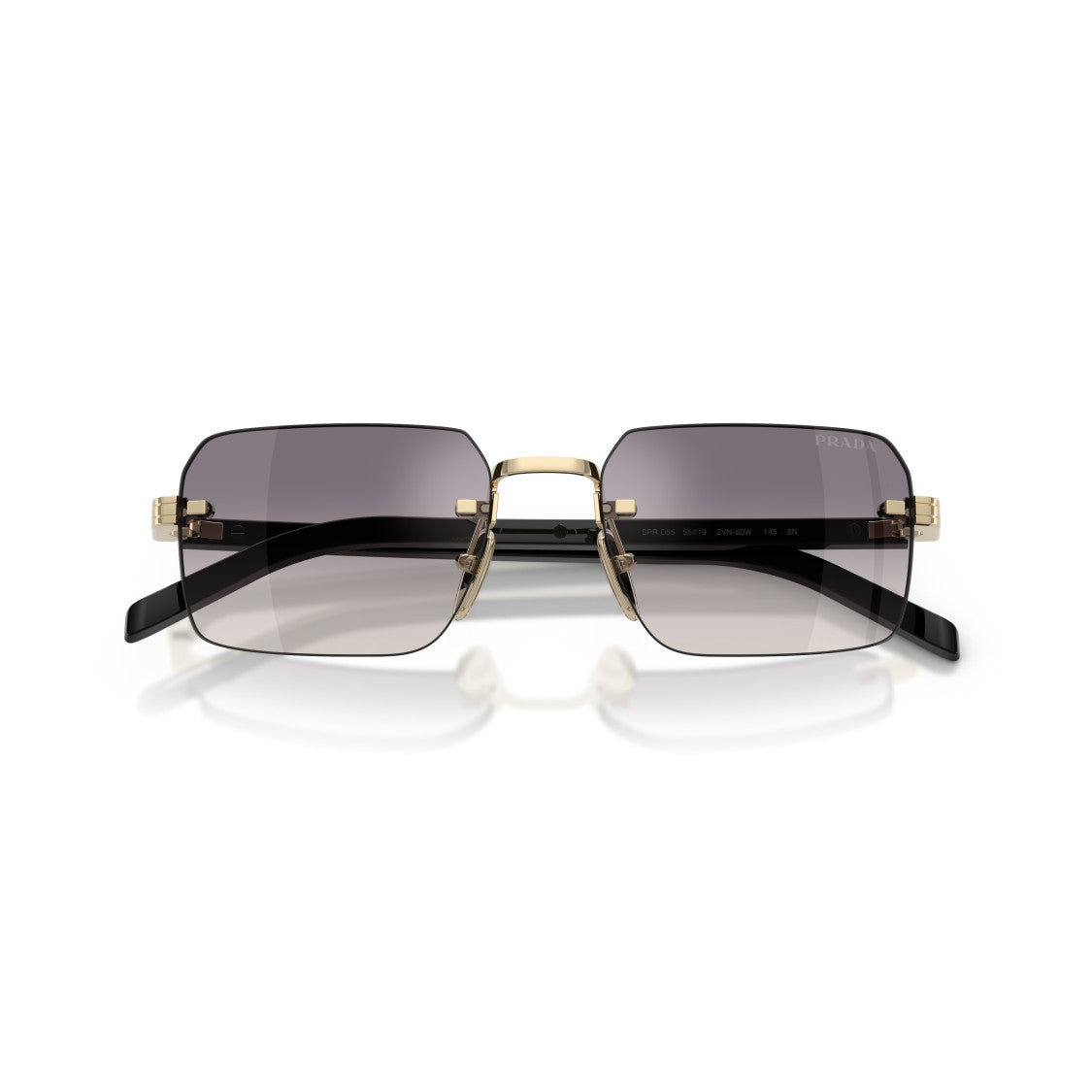 Prada 0Pr D55s Rimless Rectangular Sunglasses