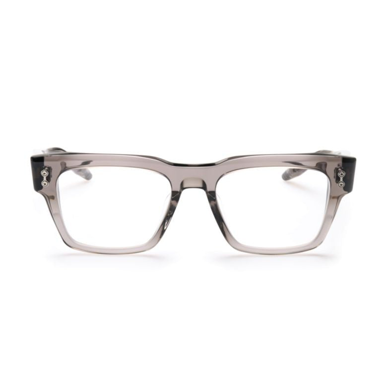 Akoni Columba Translucent Grey Rectangular Eyeglasses With Thick Temples