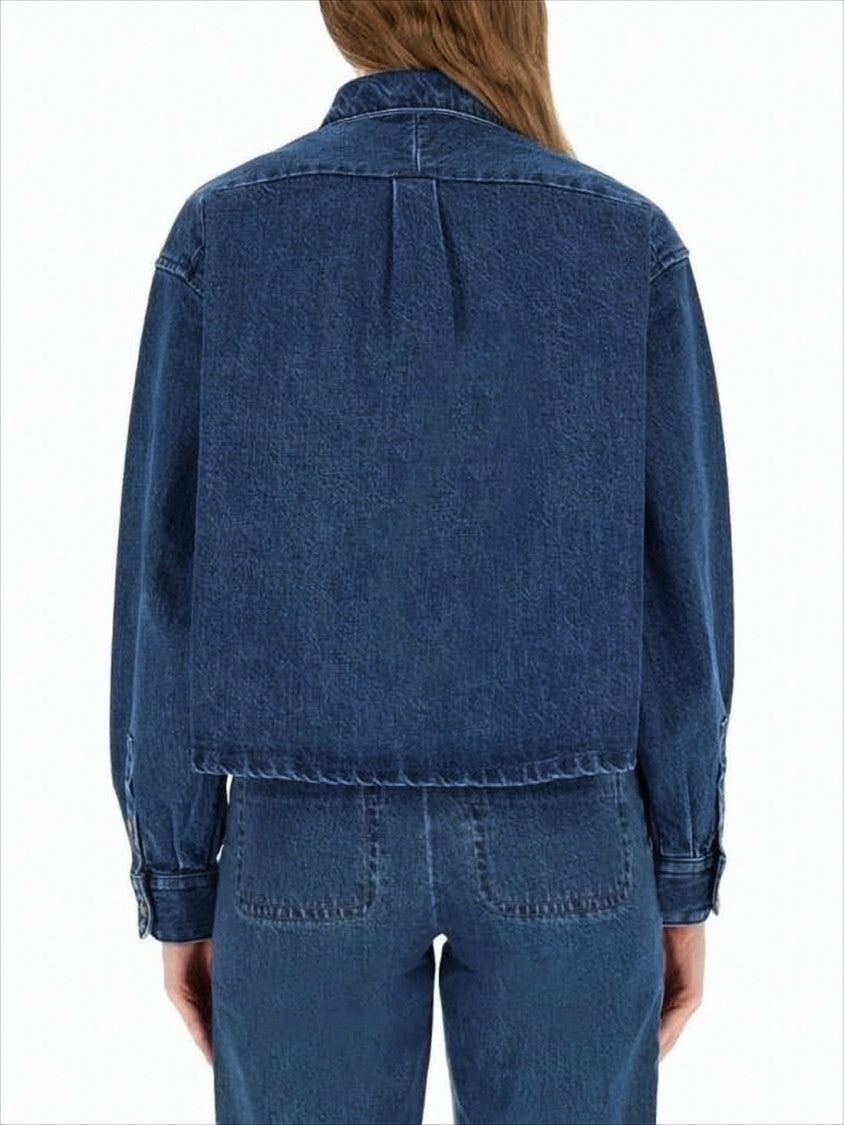 A.P.C. Cropped Boxy Denim Jacket