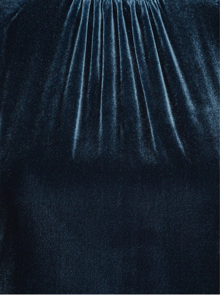 Rotate Fitted Velvet Mini Dress With Ruched Detailing