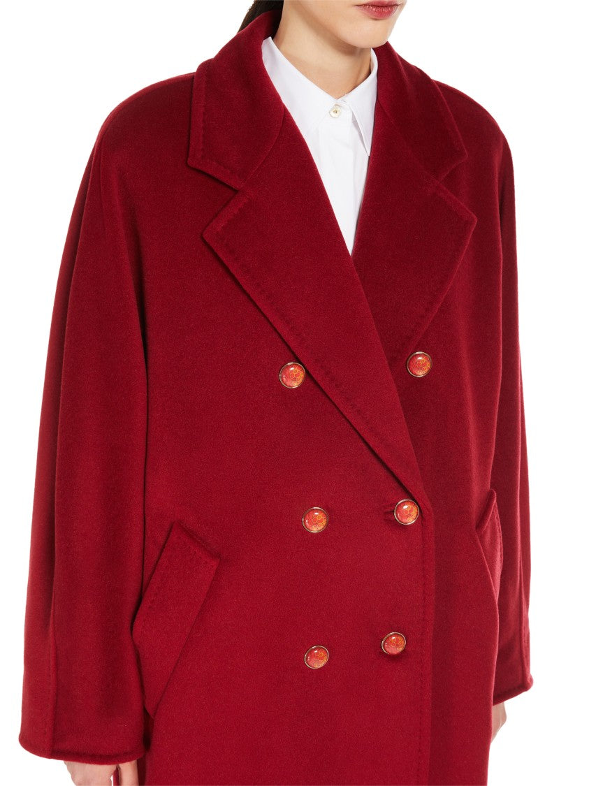 Max Mara Double-Breasted Red Cappotto With Relaxed Silhouette